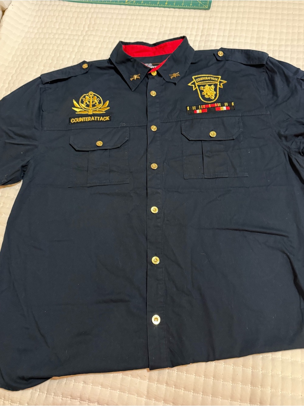 Men’s Navy Casual Button-Down Shirt
